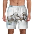 thumbnail image 2 of Goofa Running White Horses Printed Men's Swim Trunks Board Shorts Quick Dry Mens Swimming Trunks with Compression Liner,Breathable Fit Hawaii Beach Shorts-XX-Large, 2 of 9