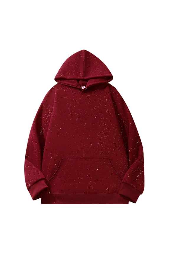 Mens Glitter Hoodies Fashion Sparkling Long Sleeve Hooded Sweatshirt Loose Fit Fall Winter Pullover with Pockets