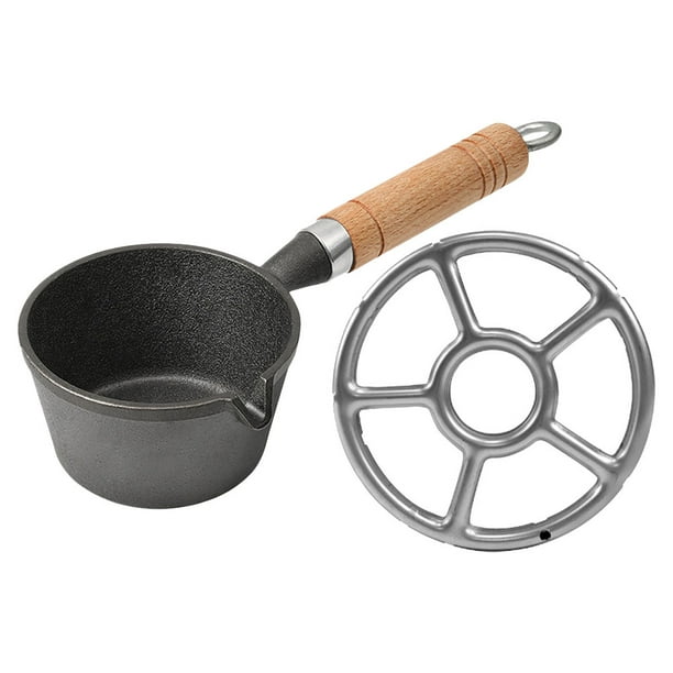 Mini sartén de hierro fundido con mango de madera para huevos y tortillas Ideal para cocinar en interiores y exteriores