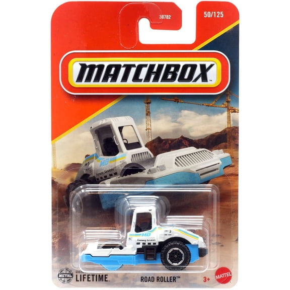 Matchbox Road Roller Diecast Car (Blue & White)