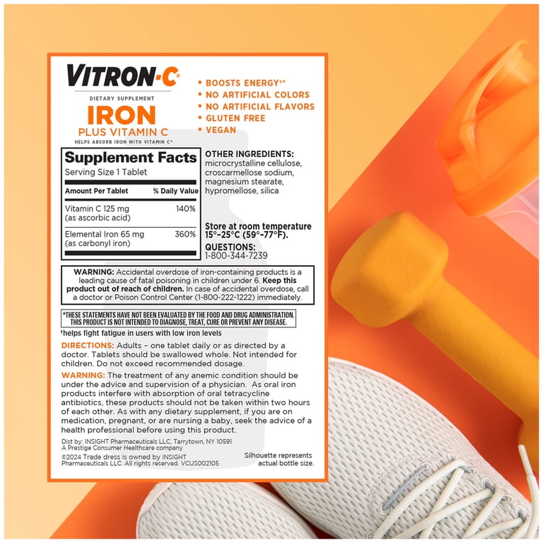 Vitron-C Iron Supplement with Vitamin C, 60 Count photo 8