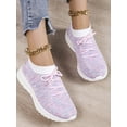 thumbnail image 6 of White Sneakers for Women Lace Up Shoes Wide Width Running Athletic Shoes Comfort Trainers Non Slip Pink Purple 7, 6 of 8