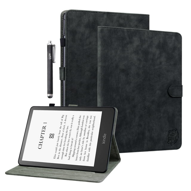 GSFY Case for All-New Kindle Paperwhite (12th Generation, 2024), PU Leather Wallet Auto Sleep/Wake Cover for 7" 2024 Kindle Paperwhite / Colorsoft Signature Edition & Kindle Paperwhite, Black