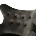 thumbnail image 5 of Grey Velvet Wingback Chair | Adds Sophistication to Home | Oak Wood Frame and Black Legs | Addresses Need for Quality Seating, 5 of 6