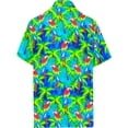 thumbnail image 6 of LA LEELA Men's Vacation Cruise Holiday Tops Stylish Summer Short Sleeve Hawaii Shirt Button Down Collar Shirts For Men L Parrot Palm, Bright Blue, 6 of 6