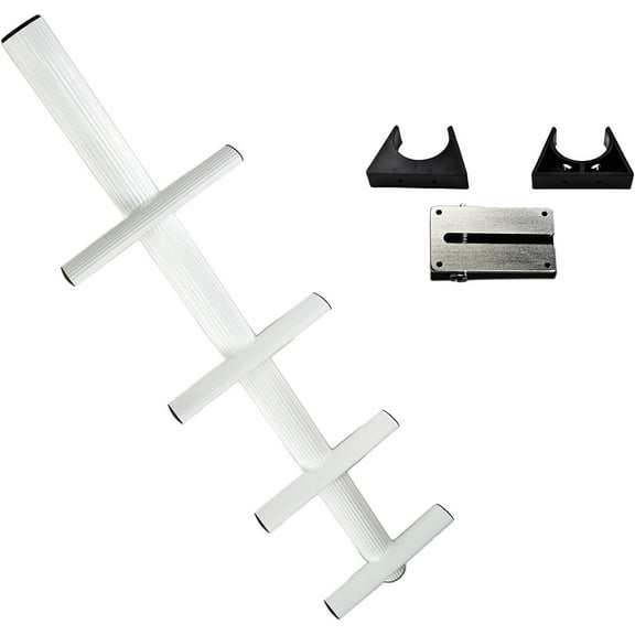 Marine City 4-Step Sport & Diver Ladder, 49-Inch Aluminum, Anti-Slip, Portable Lightweight Multi-Use Design, for Boats, Marines, Ships & Kayaks Pack of 1