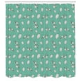 thumbnail image 3 of Ambesonne Pine Cone Shower Curtain, Retro Striped Backdrop, 69"Wx70"L, White Sea Green, 3 of 3