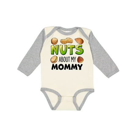 

Inktastic Nuts About My Mommy Peanut Almond Pistachio Boys or Girls Long Sleeve Baby Bodysuit