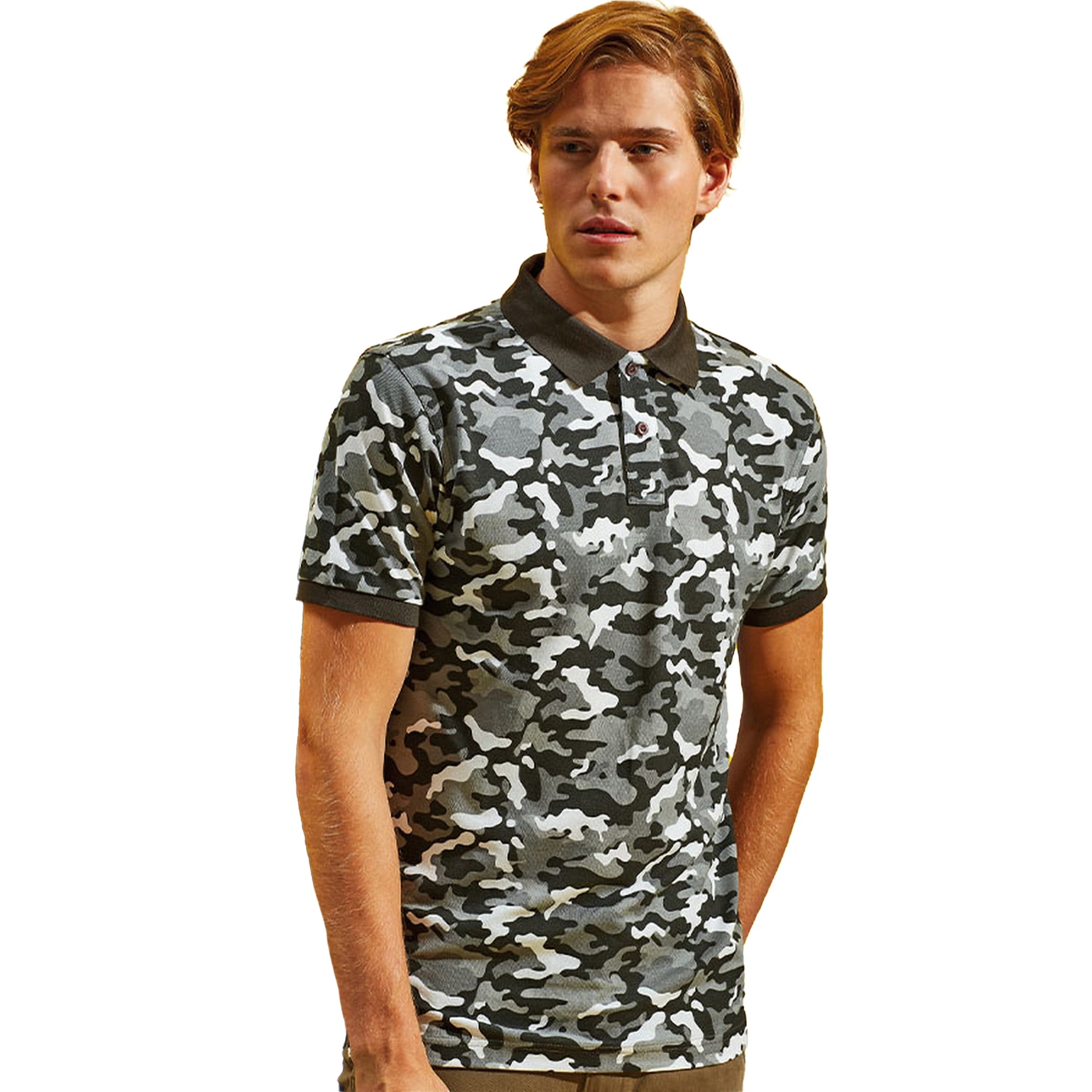 Asquith & Fox Mens Short Sleeve Camo Print Polo Shirt - Walmart.com