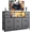 grey, variant on Dresser TV Stand for 45/50/55 Inch TV Entertainment Center with LED Lights & Charging Station 8 Fabric Drawers & Open Shelves for Living Room Hallway Wood Top
