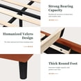 thumbnail image 6 of Einfach Queen Size Platform Bed Frame with Fabric Upholstered Wingback Headboard, Burnt Orange, 6 of 7