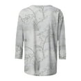 thumbnail image 5 of LYXSSBYX 3/4 Length Sleeve Womens Tops Women's Fashion Printed Round Neck 3/4 Sleeve T-shirt Loose Tops Long Sleeve Round Neck Tops/Shirt, 5 of 5