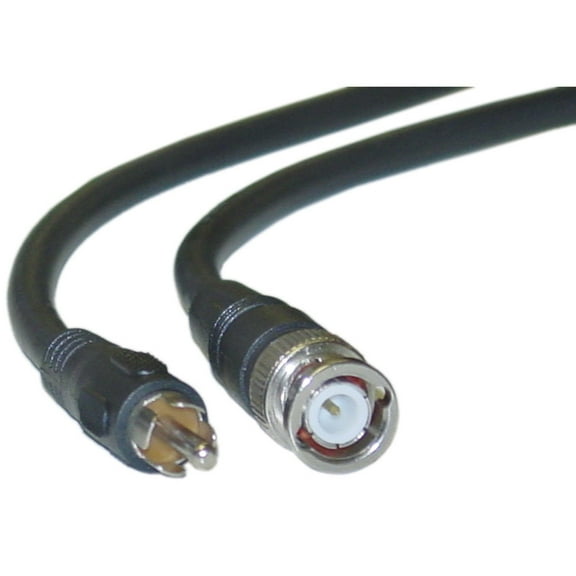 Cable Wholesale 11X1-02103 3 ft. RG59U Coaxial BNC to RCA Video Cable, BNC Male to RCA Male - 75 Ohm & 64 Percentage Braid - Black