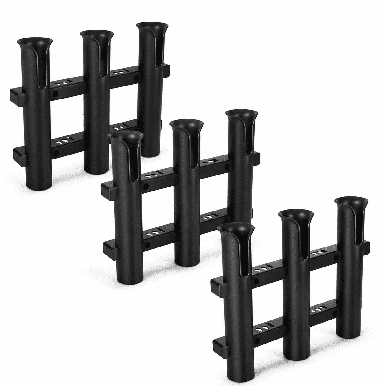 Black Wall Mounted Fishing Rod Rack for Boat Garage and Storage