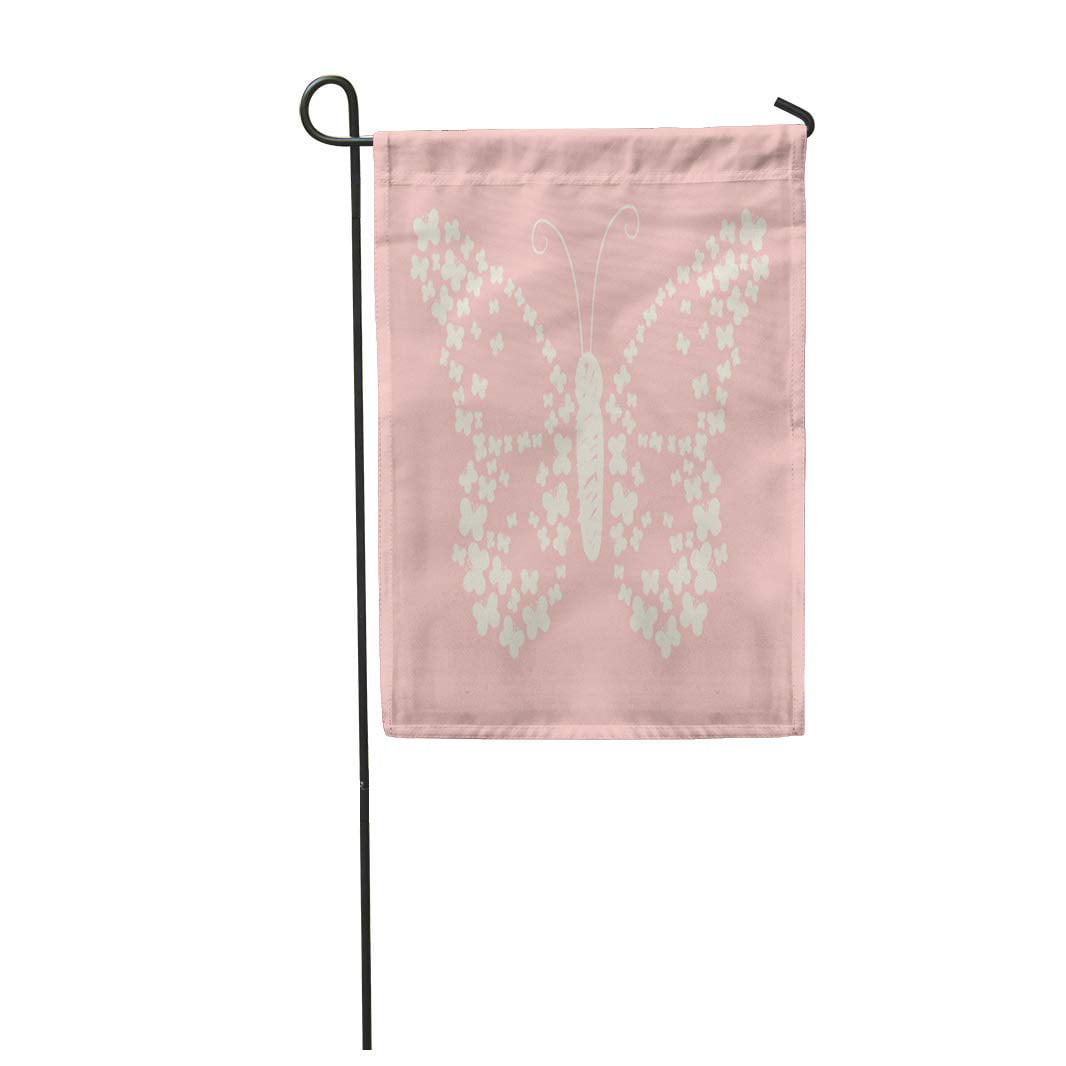 Yard Flag Welcome Lace Flower Butterfly Burlap 12"x 18" Country Barn Wedding New 