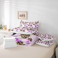 thumbnail image 6 of Feelyou Leopard Print Cherry Bedding Comforter Set 7pcs, Purple Bow-tie Full Bedding Set, 6 of 8