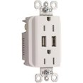 thumbnail image 1 of Chargeur USB avec Réceptacle Anti-Effraction pour Décorateur Duplex, Blanc, 1 of 2