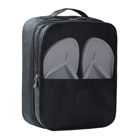 

Tmosphere Shoes Storage Bag Sneakers Mesh Hole Dust Proof Zipper Pouch Oxford Fabric Shoe Holder Organizer for Household Travel Black