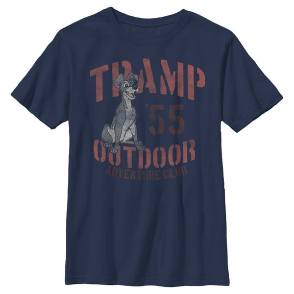 Boy's Lady and the Tramp Outdoor Adventure Club  Graphic Tee Navy Blue Large