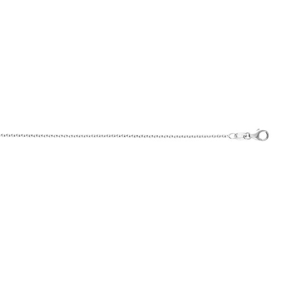 14k White Gold 1.5mm Round Cable Chain Necklace With Lobster Clasp 20 Inch Chain Necklace for Women and Men