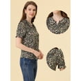 thumbnail image 2 of INSPIRE CHIC Blusa De Manga Corta Con Volantes Y Cuello Peter Pan Floral Para Mujer Negro XS, 2 of 4