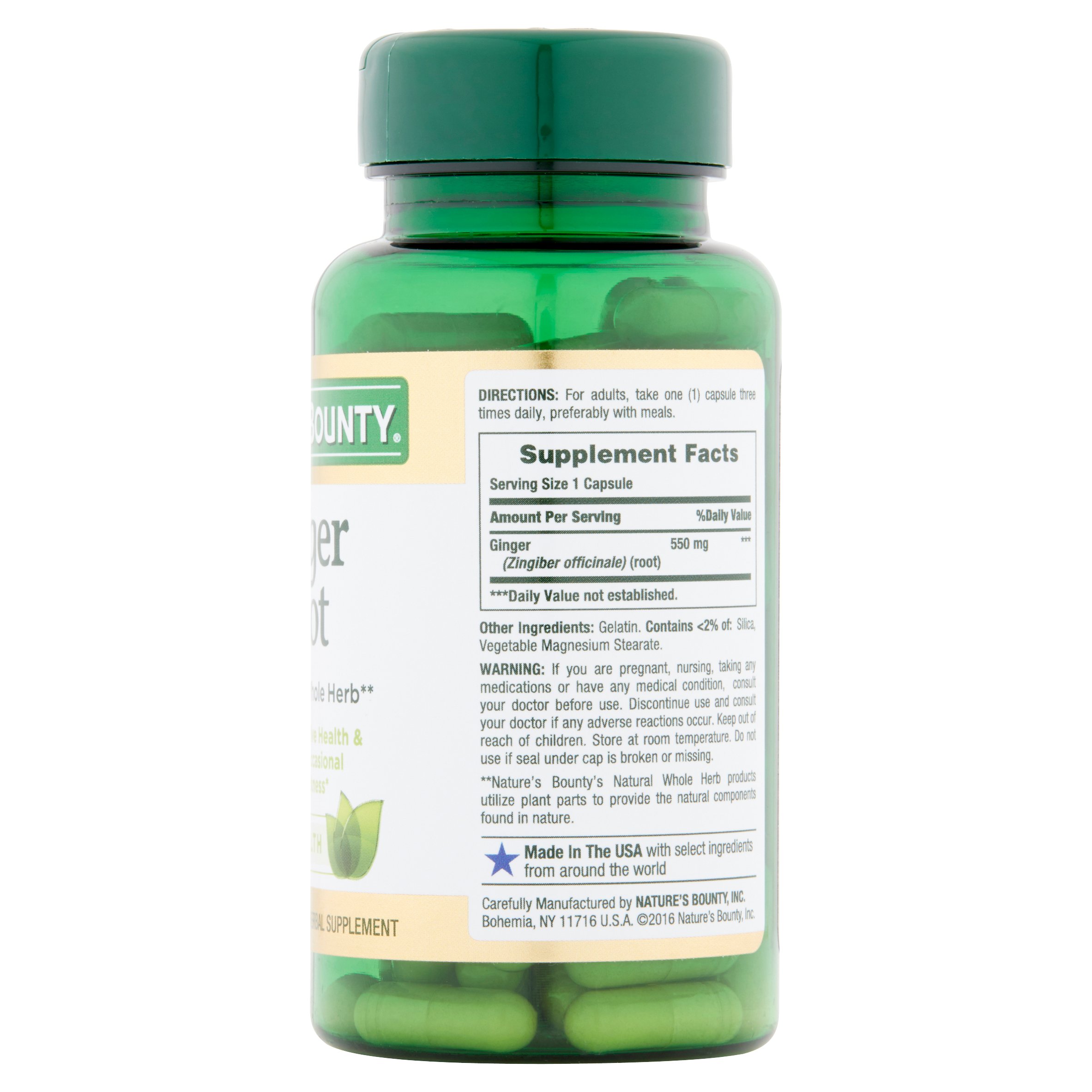 Nature's Bounty Ginger Root Capsules, 550 Mg, 100 Ct - image 5 of 5