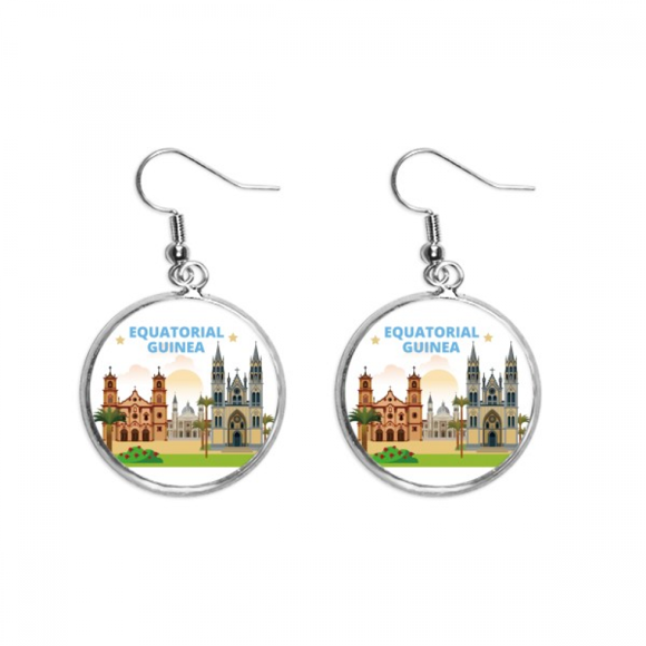 Castle Equatorial Guinea Ear Dangle Silver Drop Earring Jewelry Woman