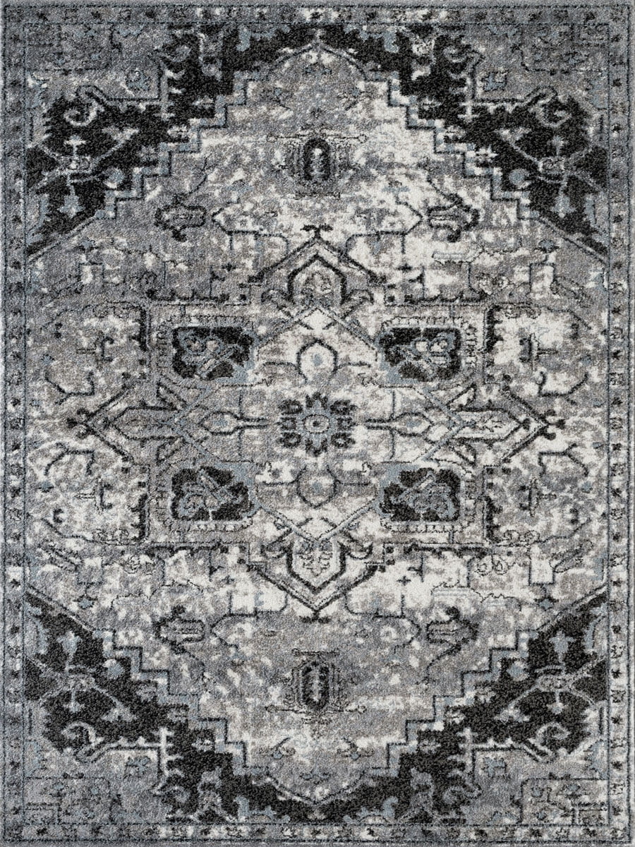 Alexandria 49 Dark Gray PowerLoomed Area Rug 7'9"x9'9"