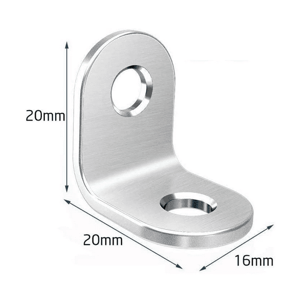 Stainless Steel Corner Braces, 90 Degree Right Angle LShaped Bracket