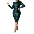 thumbnail image 5 of Njagoc3 Womens Long Sleeve Ombre Sequin Midi Dress, Formal Evening & Concert Outfit, 5 of 6
