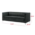 thumbnail image 6 of Home Design Gavin 2-Piece Velvet Living Room Set with Loveseat and Sofa, Square Arm Design, Channel Tufted Upholstery, Gray, 6 of 6