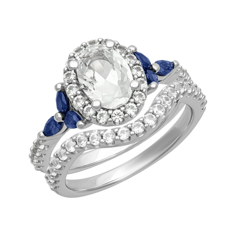 Keepsake 2 3/8 Carat TGW Created Blue & White Sapphire 