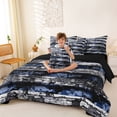 thumbnail image 4 of Manfei Blue Gray US Flag 7pcs Queen Bedding,Grunge Camouflage Bedding Comforter Set Queen,Black Reversible, 4 of 7