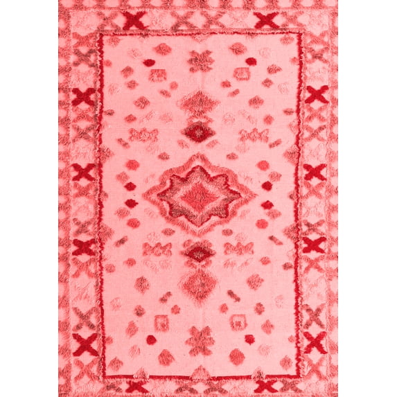 Ahgly Company Indoor Rectangle Oriental Red Traditional Area Rugs, 5' x 7'