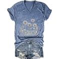 thumbnail image 4 of DHFJKG Short Sleeve Graphic Tee Women Dandelion Flower Print Crew Neck Loose Fit T Shirt Casual Daily Wear Comfy Tops, 4 of 4