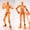 #02-orange female, variant on T13 Action Figurines Assembled Dummy 13 Movable Joints Robo Male and Female Figure with Customizable Accessories Set