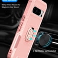 thumbnail image 2 of Feishell Back Case Fit for Google Pixel 8 Pro 6.2 inch,Shock Resistant Hybrid 3-In-1 Rotatable Finger Ring Kickstand Support Magnetic Car Mount Anti-Scratch Protective Phone Cover,Rosegold, 2 of 6