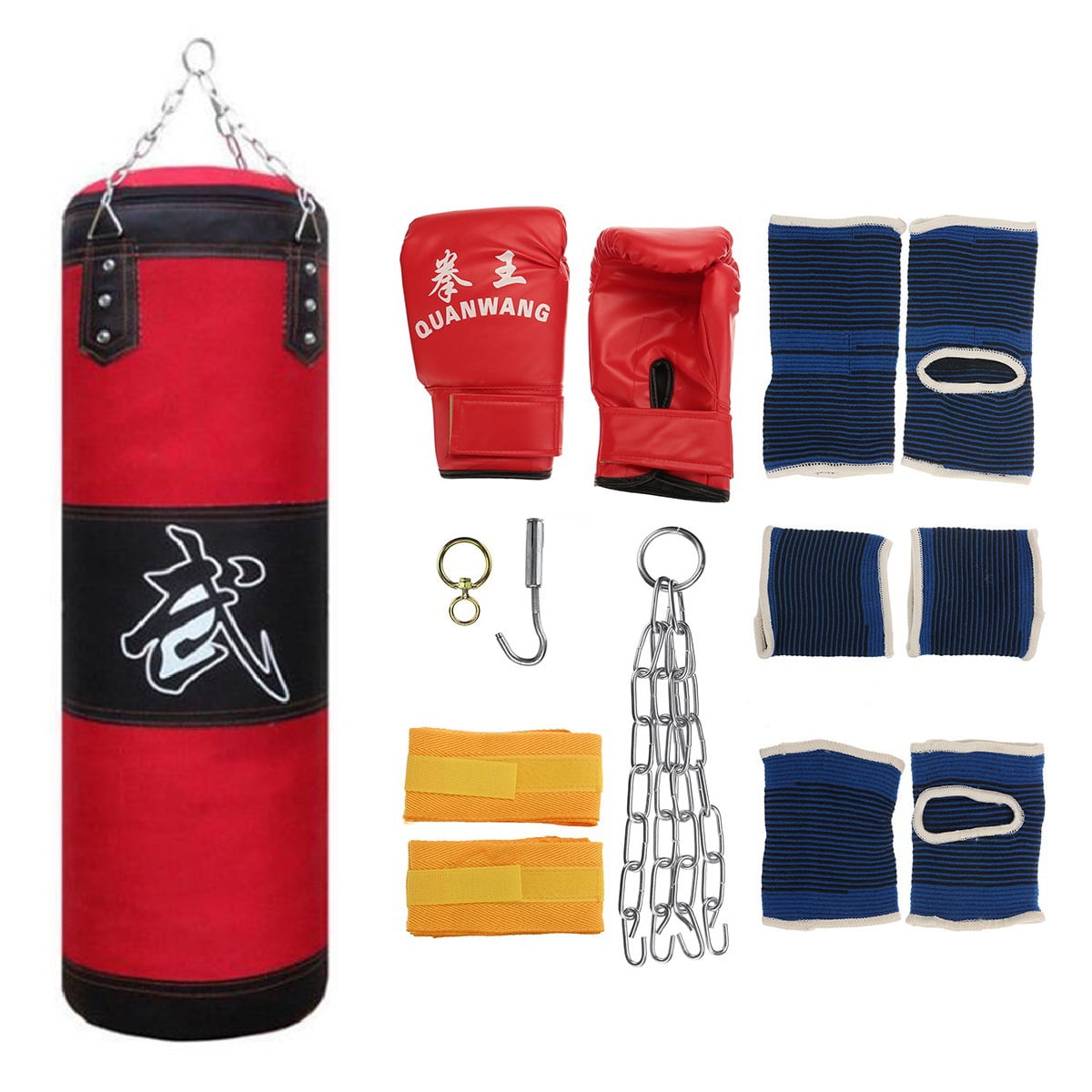 60/80/100/120cm Punch Heavy Duty Punching Bags With Chains MMA Boxing Training 