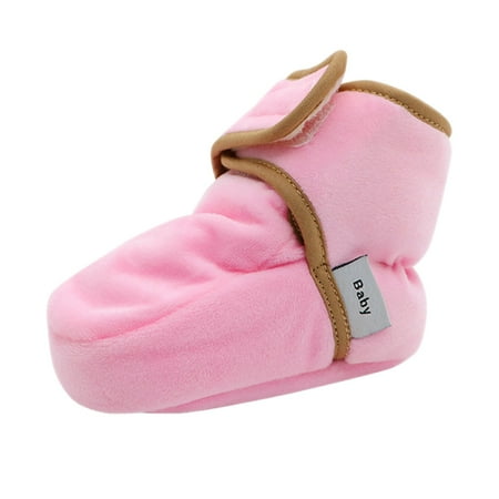 

ZMHEGW Baby Shoes Toddler Boots Soft Bottom Toddler Shoes Plus Velvet Thick Non Slip Large Cotton Shoes