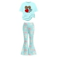 thumbnail image 3 of Tiijoy Girls Valentine's Day Short Sleeve T Shirt and Flared Pants Outfits, Sizes 11-12, 3 of 4