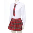 thumbnail image 2 of Yeahdor Uniforme Scolaire pour Femmes Ensemble Cosplay Jupe Plissée à Carreaux avec Cravate pour Fête d'Halloween Rouge m, 2 of 8