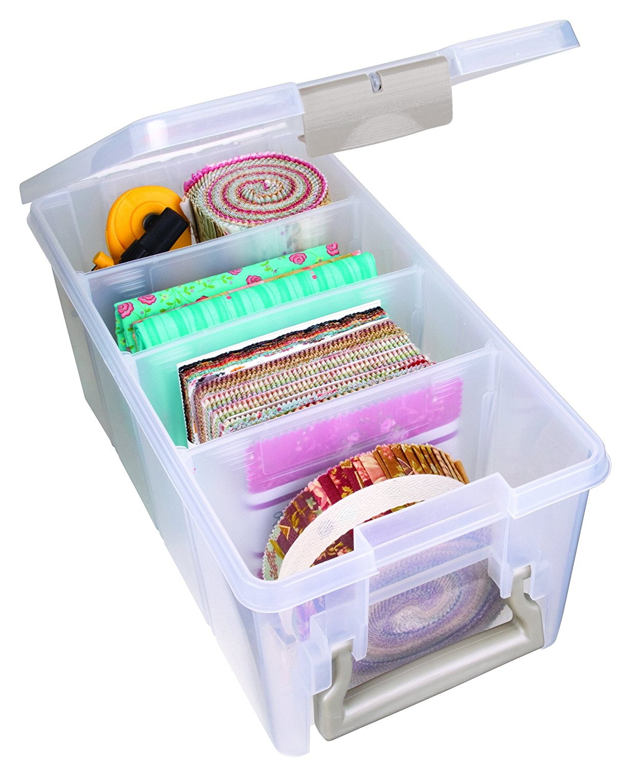 6925AA ArtBin Art Craft Storage Box Super Semi-Satchel-Clear with Aqua Handle