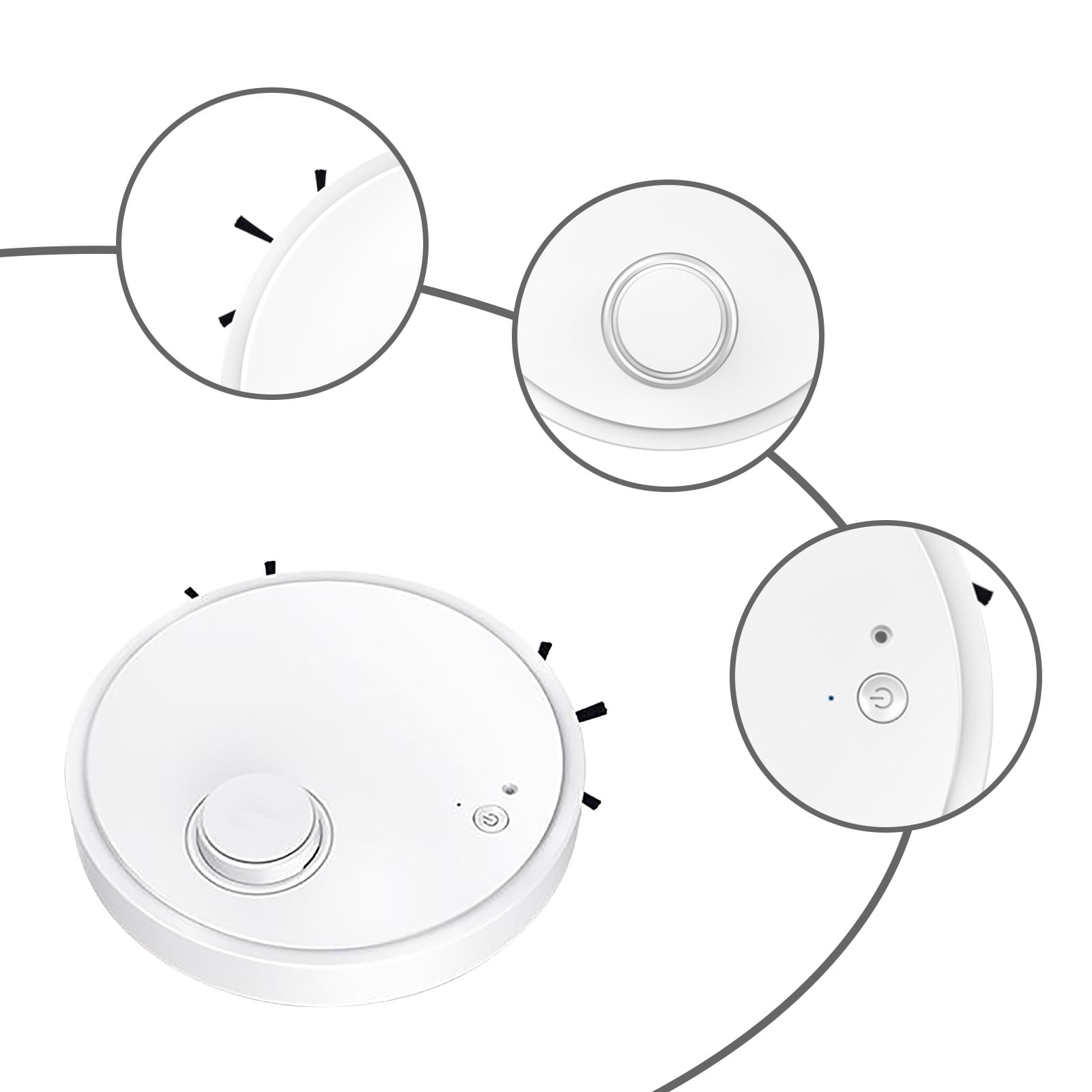 Nkmbld Robot Vacuum with Low Noise Operation Automatic Floor Cleaner for Hardwood, Tile, and Carpet, White