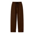 thumbnail image 5 of GrmtClth Mens Wide Leg Drawstring Pants Elastic Waist Loose Fit Casual Trousers Lightweight Breathable for Summer Daily Wear Coffee L, 5 of 8