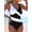 Black and White, variant on Women's Floral Print One Piece Swimsuit, Tummy Control Ruched V Neck Bathing Suit with Adjustable Straps