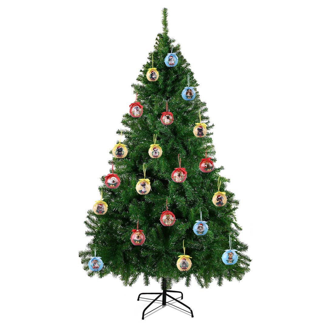 2019 Christmas Ball Ornaments Annual Edition with lights, Glittering Christmas Tree Pendants Decorative Hanging Christmas Dog Collection Balls for Holiday Party Indoor Outdoor Decoration