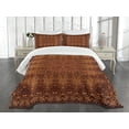 thumbnail image 3 of Ambesonne Vintage Quilted Bedspread Set 3 Pcs, Persian Lace, King Size, Orange Brown, 3 of 5
