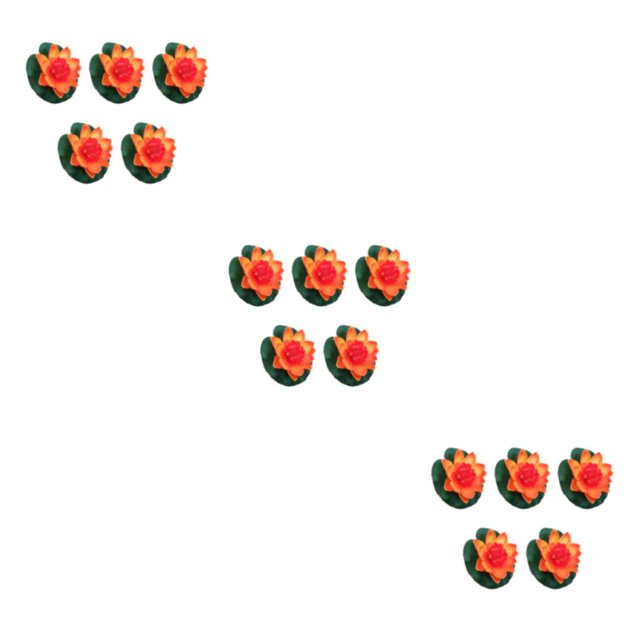 Destyer 5pcs Artificial Lotus Flower Elegant Low Maintenance Wide Application Easy sunset red 3Set