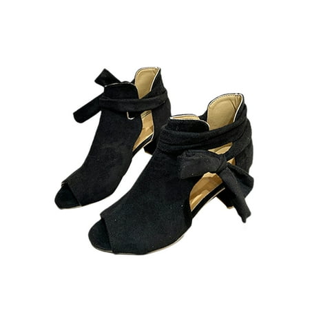 

Kesitin Womens Comfort Heels Shoes Wedding Elegant Heeled Sandal Nonslip Ankle Strap Chunky Heel Sandals Black 5.5