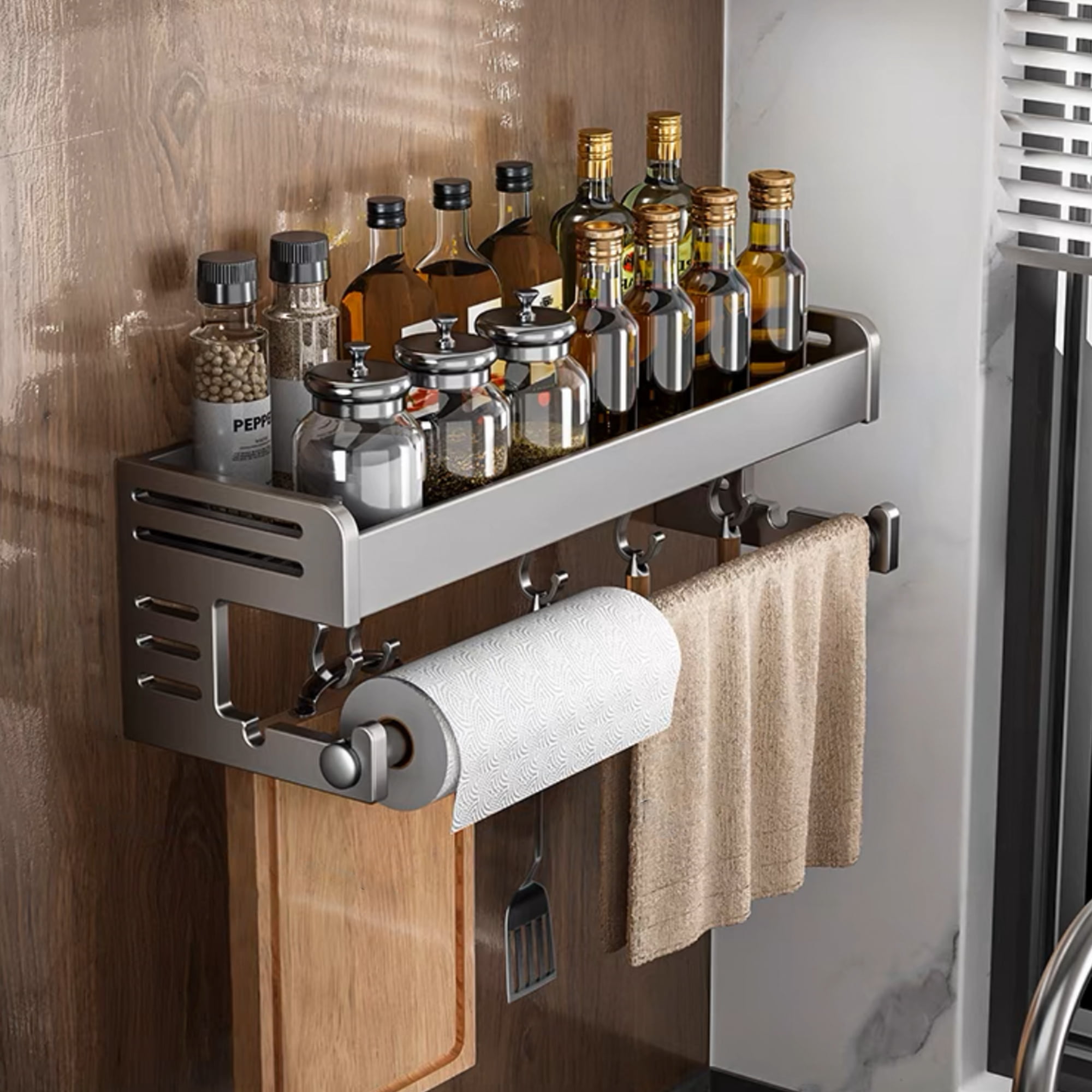 Cipaher Spice Rack Organizer Spice Organizer Wall Mounted Kitchen Metal